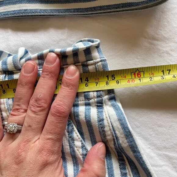 Ana A New Approach Womens Size 4 Blue & White Striped High-Waisted Shorts With B - Picture 7 of 9